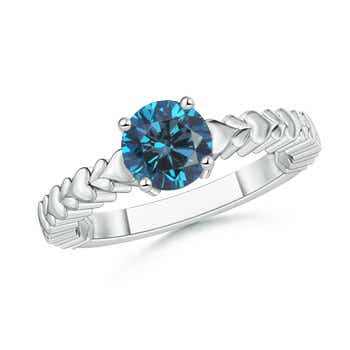 Enhanced Blue Diamond Solitaire Engagement Ring Enhanced Blue Diamond Solitaire Engagement Ring